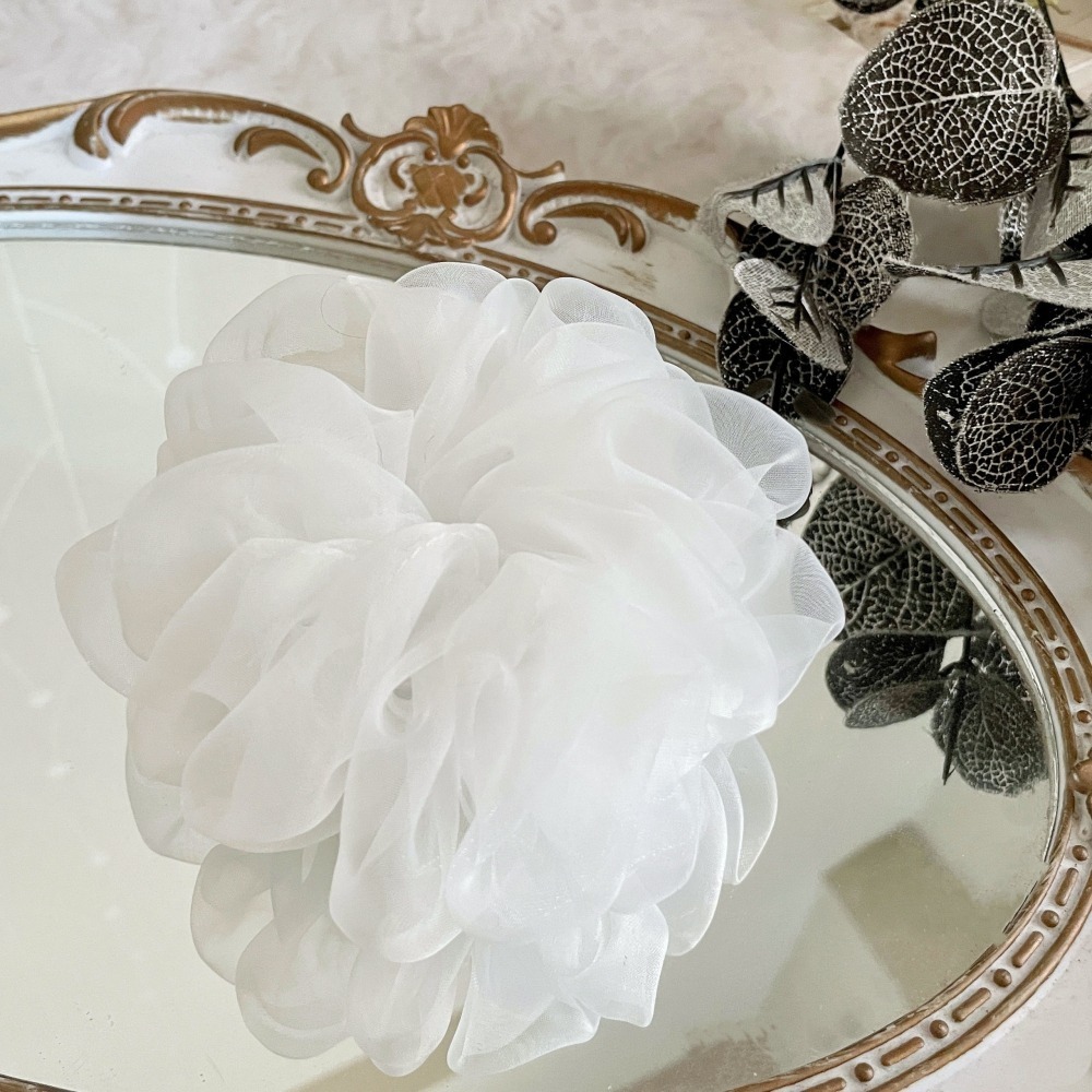 布藝大腸圈/ 歐根紗透紗髮圈 大腸髮圈 髮束 髮繩 髮飾 頭飾 禮物 生日 母親節 畢業禮盒 情人節 cos飾品-細節圖8