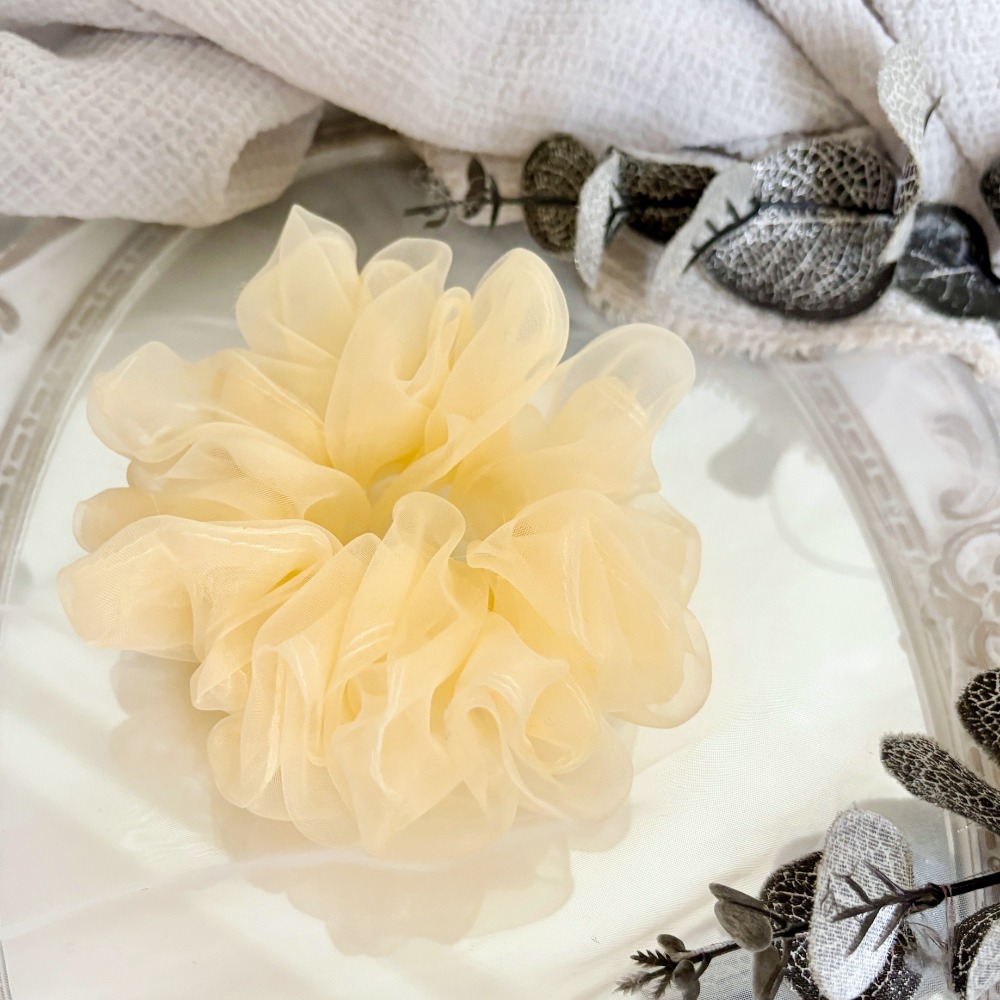 布藝大腸圈/ 歐根紗透紗髮圈 大腸髮圈 髮束 髮繩 髮飾 頭飾 禮物 生日 母親節 畢業禮盒 情人節 cos飾品-規格圖8