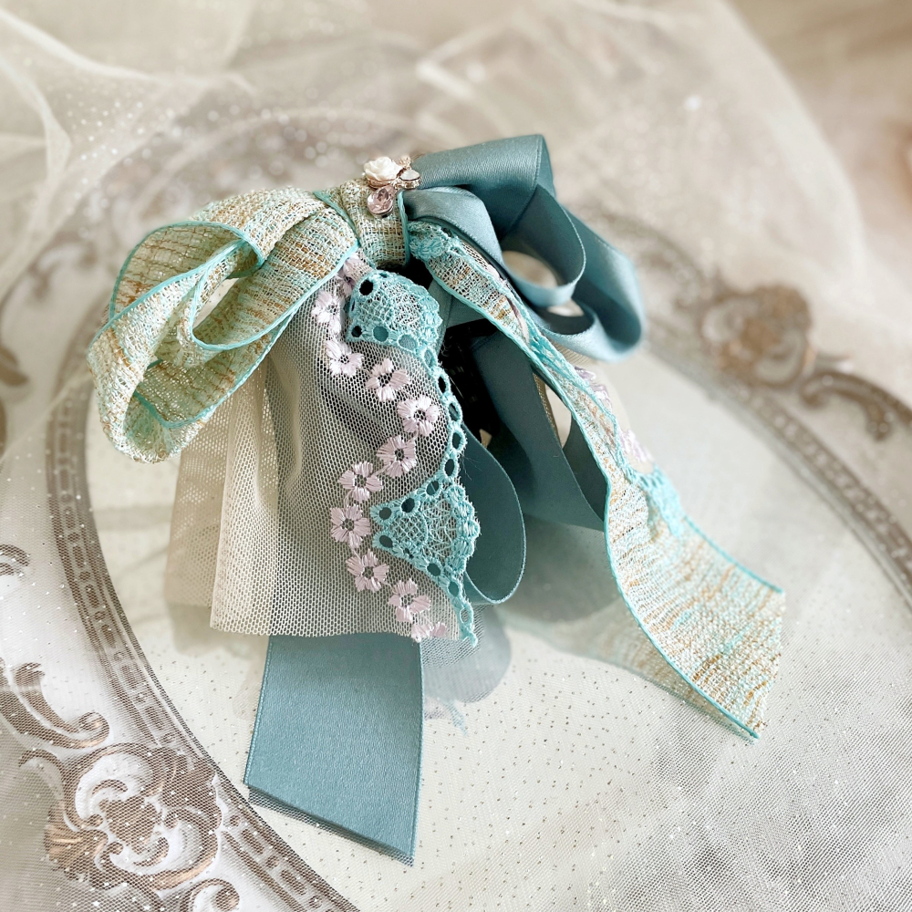 ＊哈娜髮飾＊法式蕾絲仙女夾~香蕉夾 鯊魚夾 大腸圈髮圈 馬尾夾 蝴蝶結髮夾 相交夾 三爪夾 包頭抓夾 髮叉 髮梳 邊夾-細節圖2