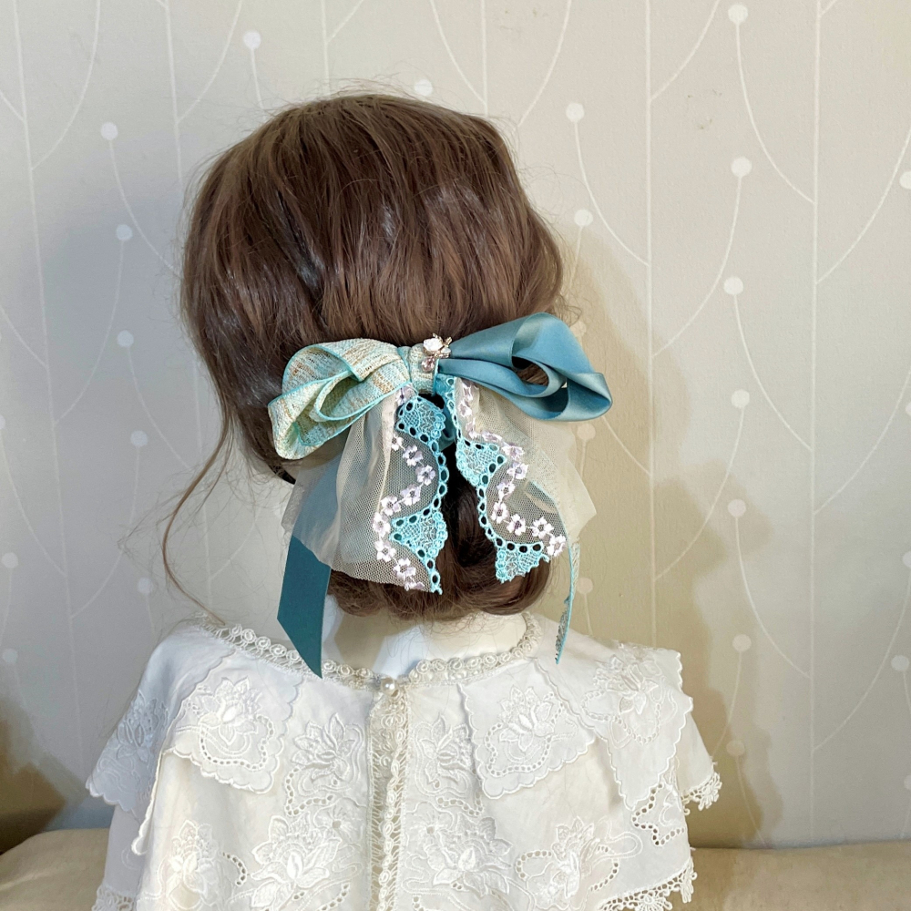 ＊哈娜髮飾＊法式蕾絲仙女夾~香蕉夾 鯊魚夾 大腸圈髮圈 馬尾夾 蝴蝶結髮夾 相交夾 三爪夾 包頭抓夾 髮叉 髮梳 邊夾-細節圖3