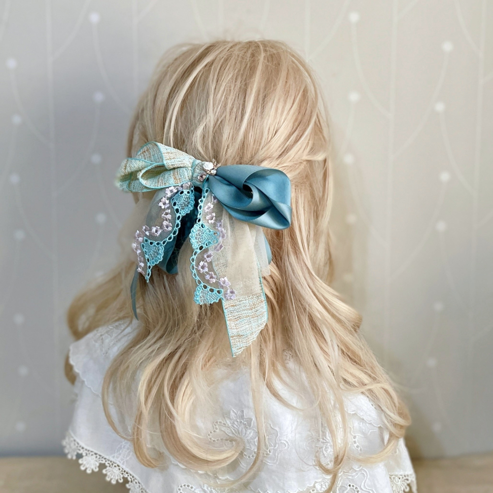 ＊哈娜髮飾＊法式蕾絲仙女夾~香蕉夾 鯊魚夾 大腸圈髮圈 馬尾夾 蝴蝶結髮夾 相交夾 三爪夾 包頭抓夾 髮叉 髮梳 邊夾-細節圖4