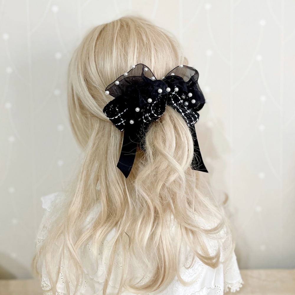 ＊哈娜髮飾＊手工仙女夾 小香珍珠 香蕉夾 鯊魚夾 髮圈 馬尾夾 蝴蝶結髮夾 相交夾 三爪夾 包頭抓夾 髮叉 髮梳 邊夾-細節圖2