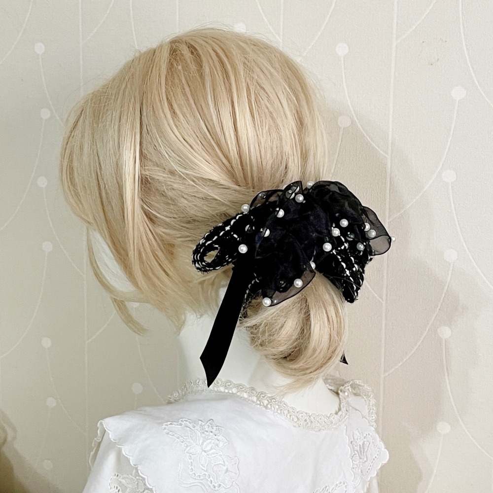 ＊哈娜髮飾＊手工仙女夾 小香珍珠 香蕉夾 鯊魚夾 髮圈 馬尾夾 蝴蝶結髮夾 相交夾 三爪夾 包頭抓夾 髮叉 髮梳 邊夾-細節圖7