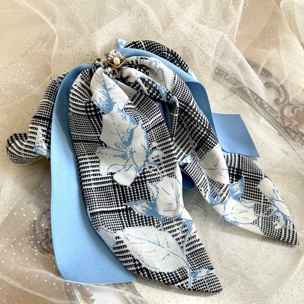 ＊哈娜髮飾＊法式絲巾式仙女夾/ 香蕉夾 大腸圈 髮圈 馬尾夾 髮夾 相交夾 三爪夾 包頭抓夾 鯊魚夾 髮叉 髮梳 邊夾-細節圖4