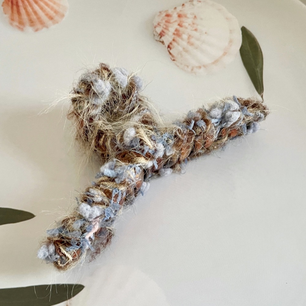 ＊哈娜髮飾＊手工紗線髮夾/毛線鯊魚夾 抓夾 髮飾 飾品 新娘頭飾 盤髮 丸子頭 包頭 禮物 生日-規格圖2