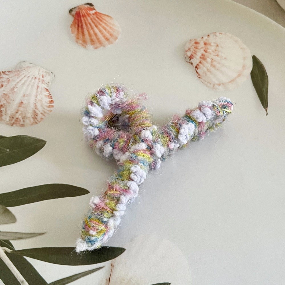 ＊哈娜髮飾＊手工紗線髮夾/毛線鯊魚夾 抓夾 髮飾 飾品 新娘頭飾 盤髮 丸子頭 包頭 禮物 生日-規格圖2