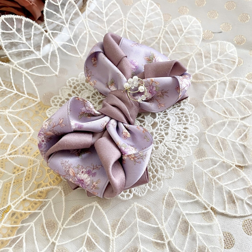 ＊哈娜髮飾＊手工立體蝴蝶結 英式碎花 香蕉夾 相交夾 鯊魚夾 抓夾 邊夾 髮圈 髮梳 髮叉 髮夾 壓夾 馬尾夾 彈簧夾-細節圖2