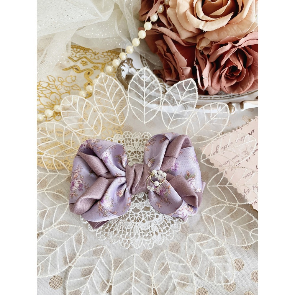 ＊哈娜髮飾＊手工立體蝴蝶結 英式碎花 香蕉夾 相交夾 鯊魚夾 抓夾 邊夾 髮圈 髮梳 髮叉 髮夾 壓夾 馬尾夾 彈簧夾-細節圖3