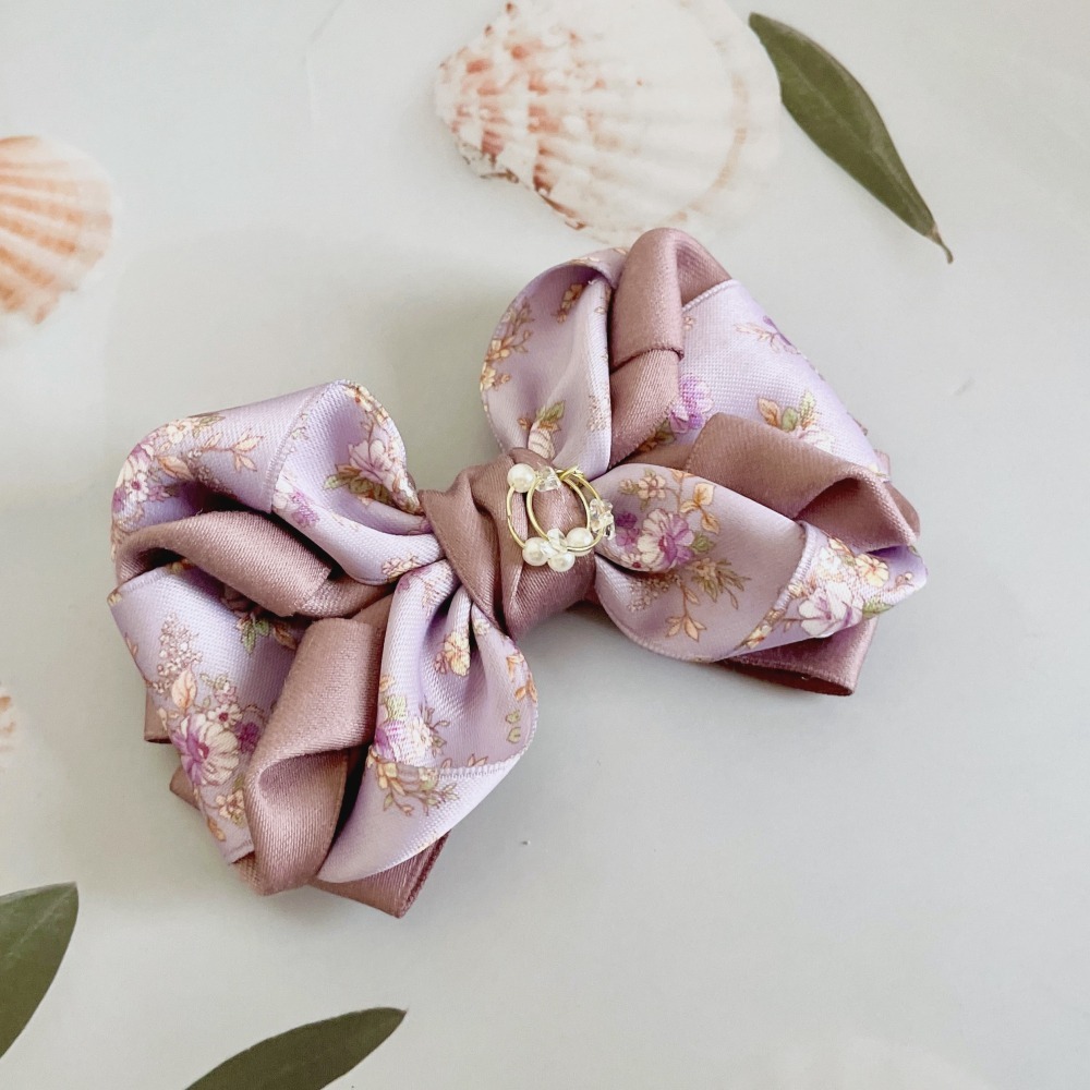 ＊哈娜髮飾＊手工立體蝴蝶結 英式碎花 香蕉夾 相交夾 鯊魚夾 抓夾 邊夾 髮圈 髮梳 髮叉 髮夾 壓夾 馬尾夾 彈簧夾-細節圖5