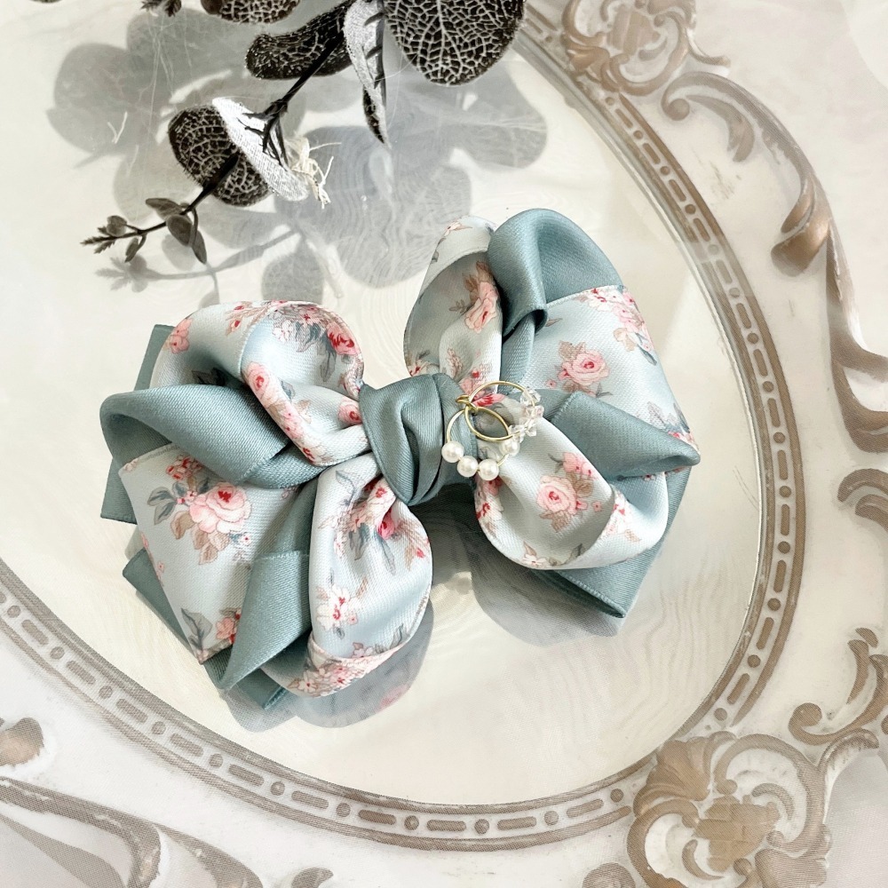 ＊哈娜髮飾＊手工立體蝴蝶結 英式碎花 香蕉夾 相交夾 鯊魚夾 抓夾 邊夾 髮圈 髮梳 髮叉 髮夾 壓夾 馬尾夾 彈簧夾-細節圖2