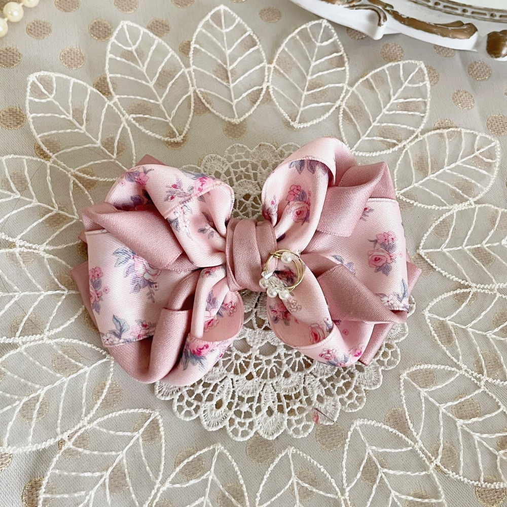 ＊哈娜髮飾＊手工立體蝴蝶結 英式碎花 香蕉夾 相交夾 鯊魚夾 抓夾 邊夾 髮圈 髮梳 髮叉 髮夾 壓夾 馬尾夾 彈簧夾-細節圖2