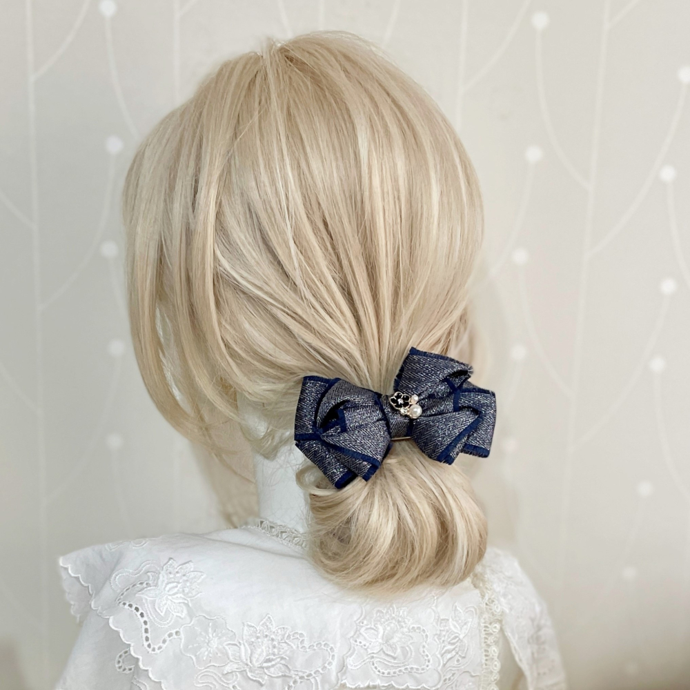 ＊哈娜髮飾＊手工立體蝴蝶結/香蕉夾 相交夾 鯊魚夾 抓夾 邊夾 髮圈 大腸圈 髮梳 髮叉 髮夾 壓夾 馬尾夾 彈簧夾-細節圖2