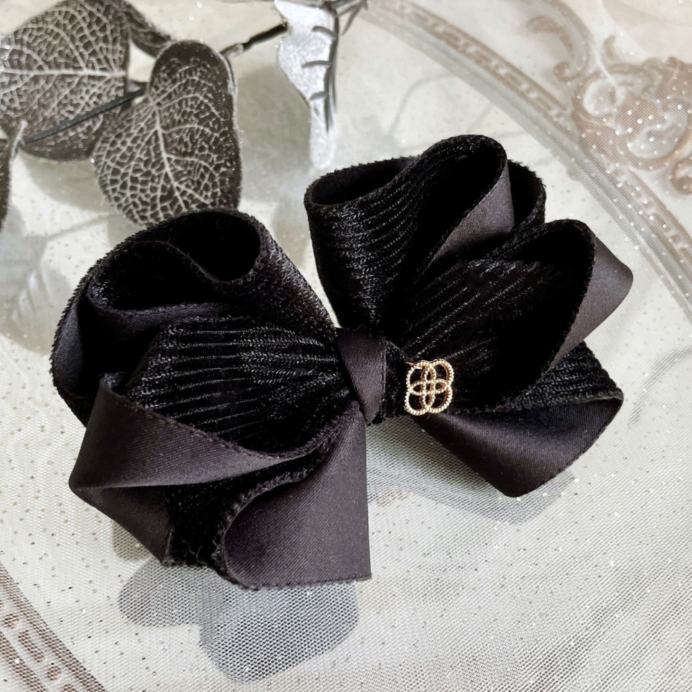 ＊哈娜髮飾＊手工立體蝴蝶結/香蕉夾 相交夾 鯊魚夾 抓夾 邊夾 髮圈 大腸圈 髮梳 髮叉 髮夾 壓夾 馬尾夾 彈簧夾-規格圖1