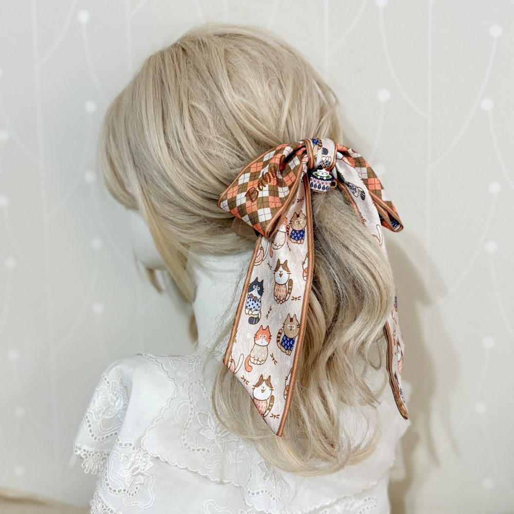 ＊哈娜髮飾＊法式絲巾式仙女夾/ 香蕉夾 大腸圈 髮圈 馬尾夾 髮夾 相交夾 三爪夾 包頭抓夾 鯊魚夾 髮叉 髮梳 邊夾-細節圖2