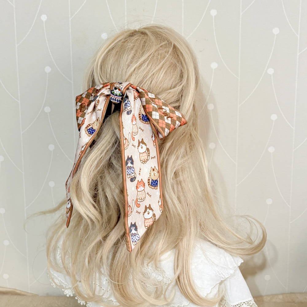 ＊哈娜髮飾＊法式絲巾式仙女夾/ 香蕉夾 大腸圈 髮圈 馬尾夾 髮夾 相交夾 三爪夾 包頭抓夾 鯊魚夾 髮叉 髮梳 邊夾-細節圖4