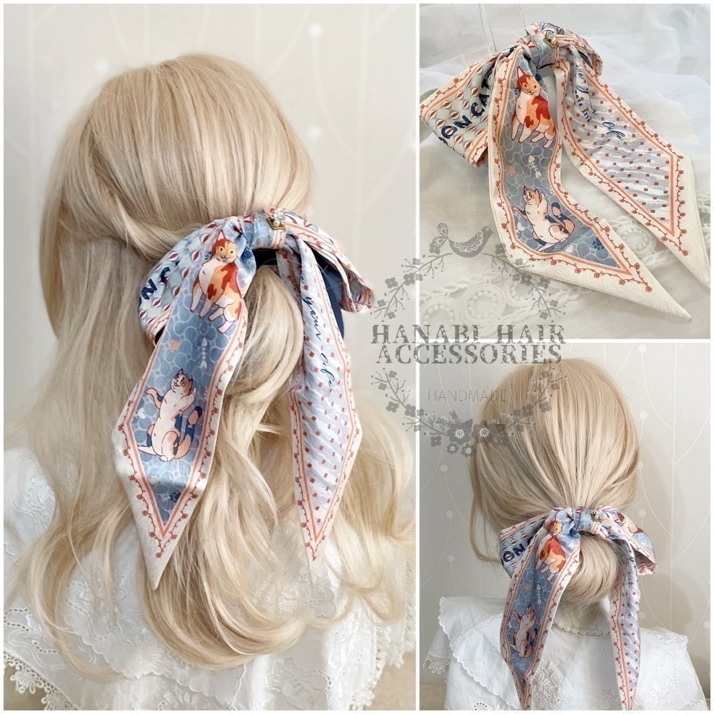 ＊哈娜髮飾＊法式絲巾式仙女夾/ 香蕉夾 大腸圈 髮圈 馬尾夾 髮夾 相交夾 三爪夾 包頭抓夾 鯊魚夾 髮叉 髮梳 邊夾-細節圖5