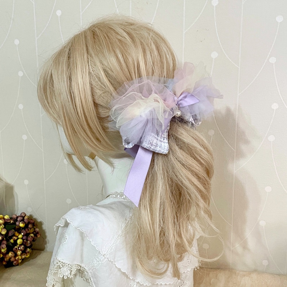 ＊哈娜髮飾＊手工仙女夾 馬卡龍紗 香蕉夾 鯊魚夾 髮圈 馬尾夾 蝴蝶結髮夾 相交夾 三爪夾 抓夾 髮叉 髮梳 邊夾-細節圖2