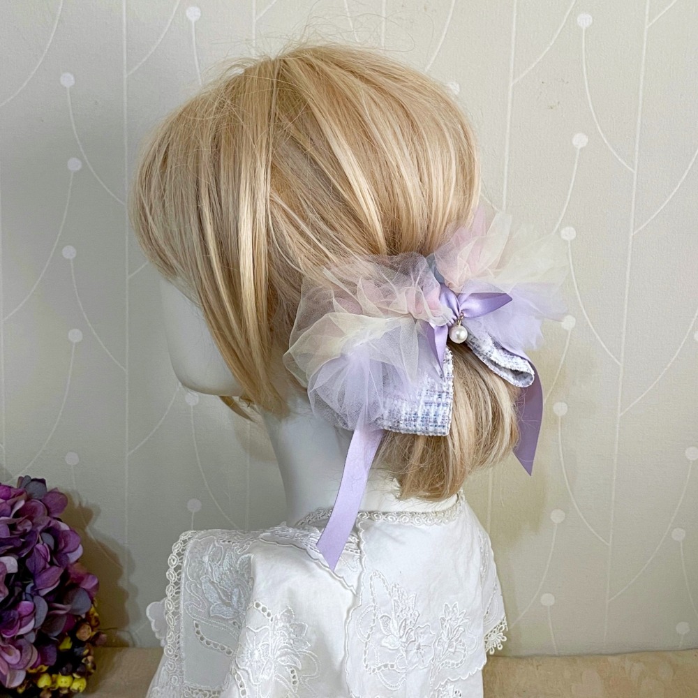 ＊哈娜髮飾＊手工仙女夾 馬卡龍紗 香蕉夾 鯊魚夾 髮圈 馬尾夾 蝴蝶結髮夾 相交夾 三爪夾 抓夾 髮叉 髮梳 邊夾-細節圖4