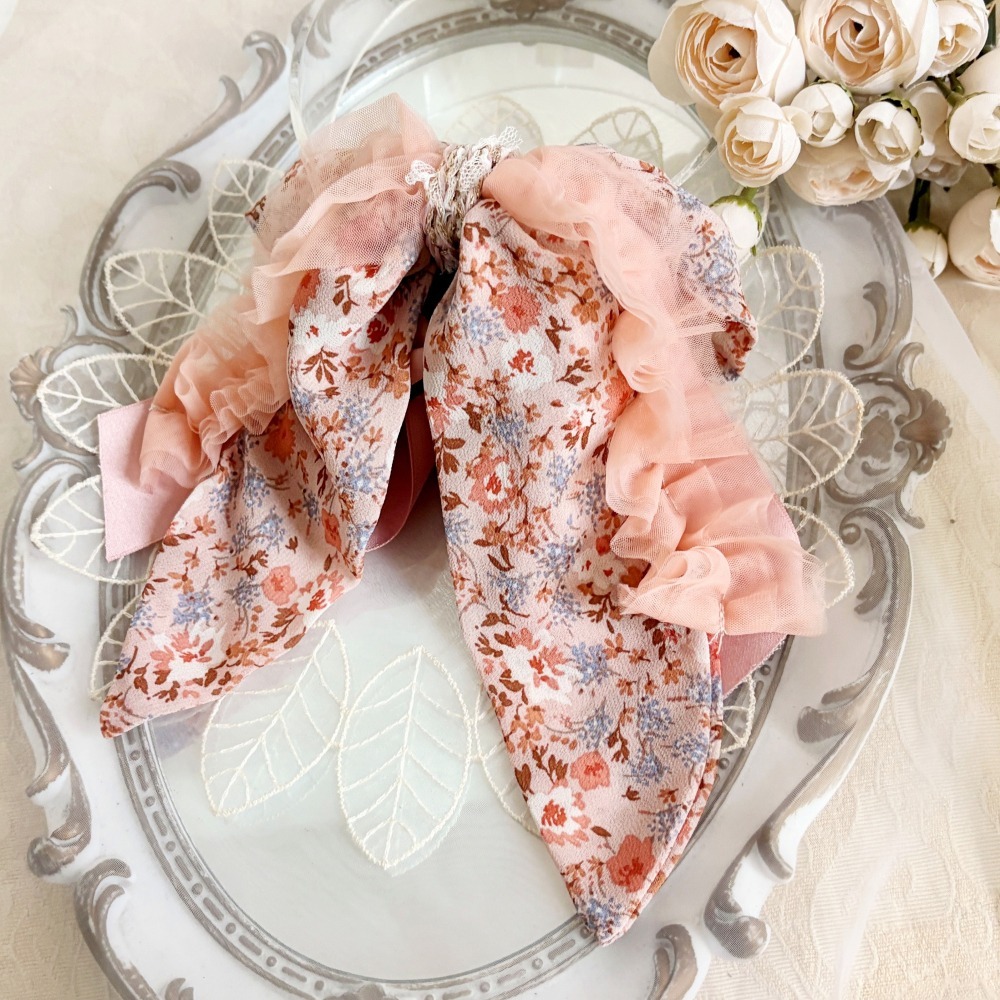 ＊哈娜髮飾＊法式絲巾式仙女夾/ 香蕉夾 大腸圈 髮圈 馬尾夾 髮夾 相交夾 三爪夾 包頭抓夾 鯊魚夾 髮叉 髮梳 邊夾-細節圖2