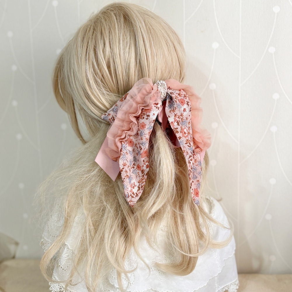 ＊哈娜髮飾＊法式絲巾式仙女夾/ 香蕉夾 大腸圈 髮圈 馬尾夾 髮夾 相交夾 三爪夾 包頭抓夾 鯊魚夾 髮叉 髮梳 邊夾-細節圖3