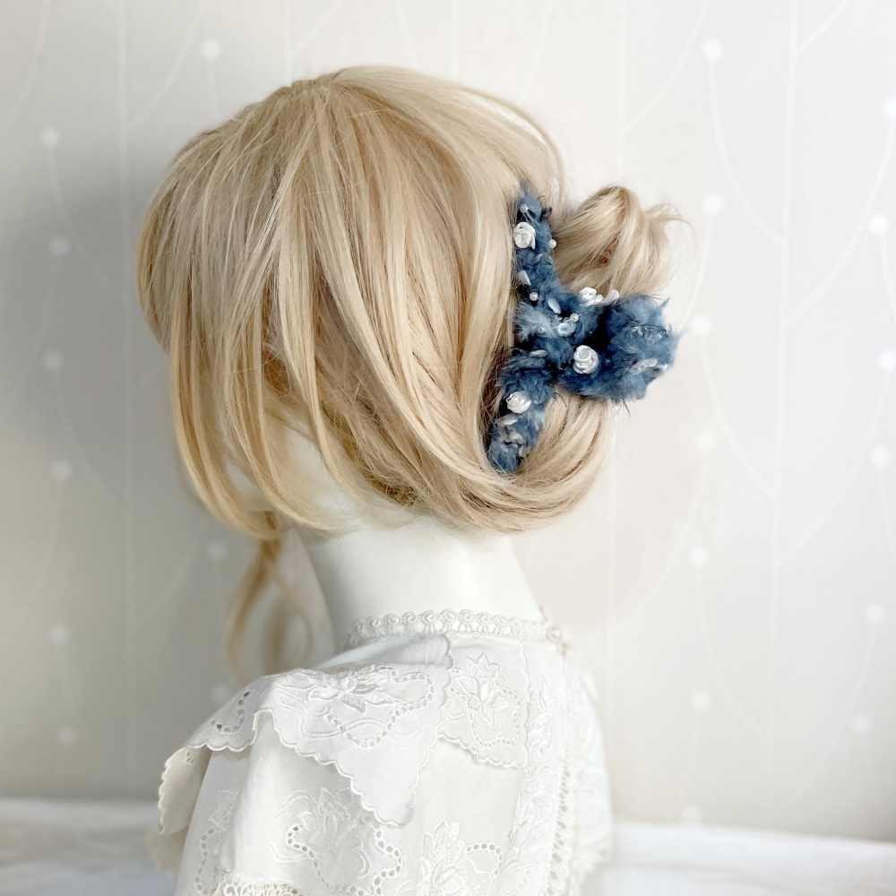 ＊哈娜髮飾＊手工紗線髮夾/毛線鯊魚夾 抓夾 髮飾 飾品 新娘頭飾 盤髮 丸子頭 包頭 禮物 生日-細節圖2