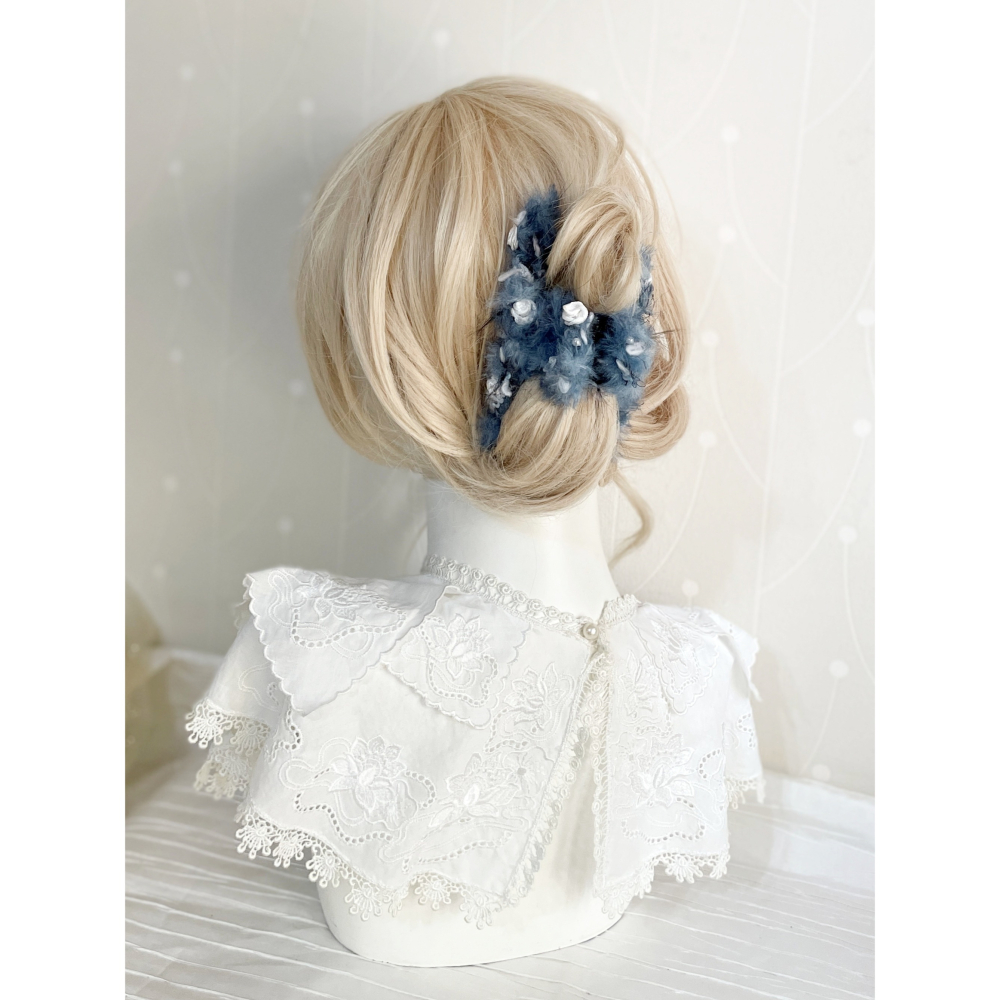 ＊哈娜髮飾＊手工紗線髮夾/毛線鯊魚夾 抓夾 髮飾 飾品 新娘頭飾 盤髮 丸子頭 包頭 禮物 生日-細節圖4