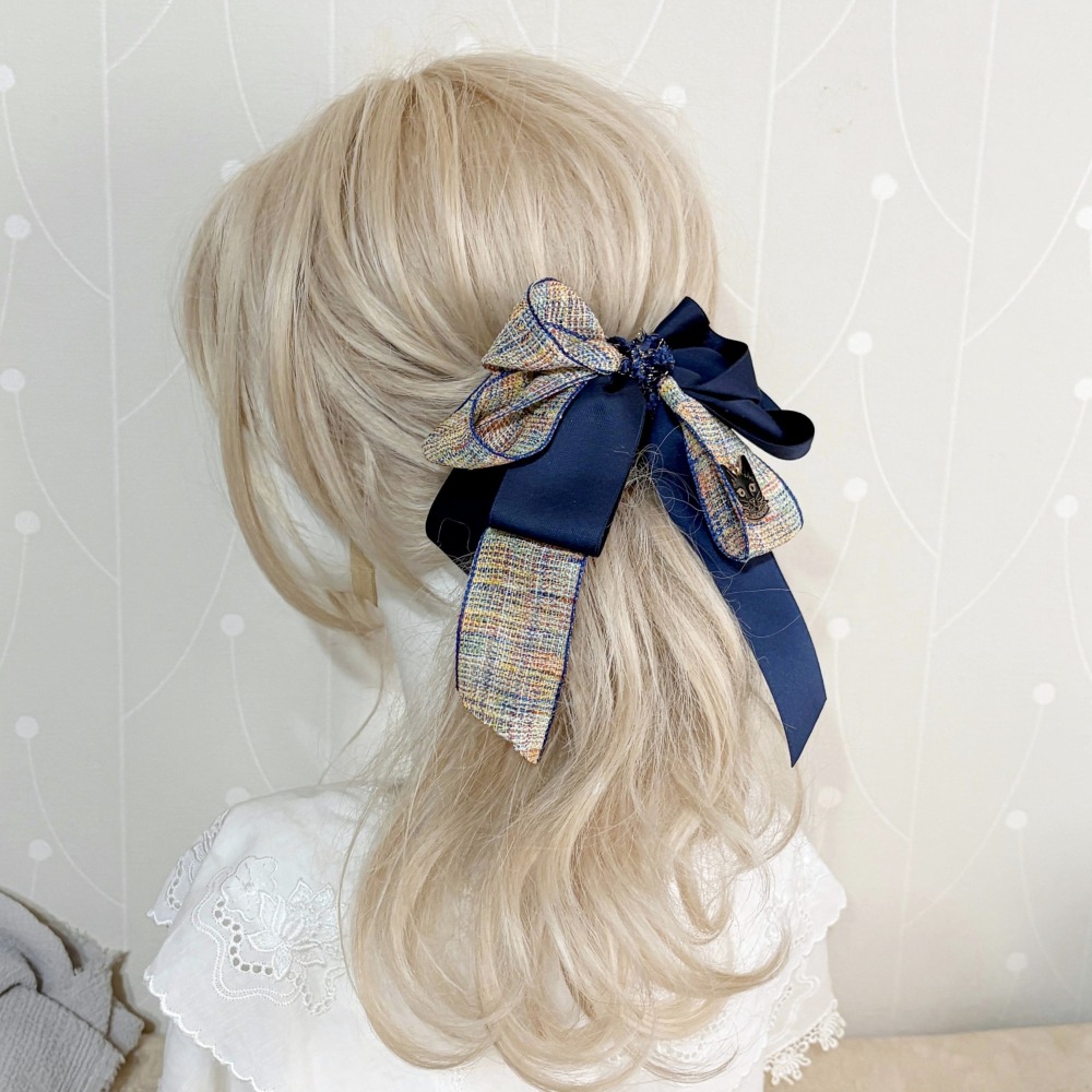 ＊哈娜髮飾＊手工仙女夾 夜貓 大蝴蝶結香蕉夾鯊魚夾 髮圈 馬尾夾 髮夾 相交夾 三爪夾 包頭抓夾 髮叉 髮梳 邊夾-細節圖4