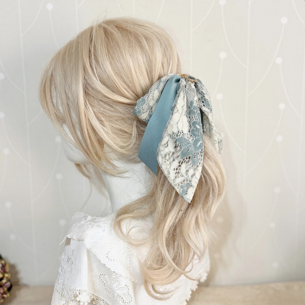 ＊哈娜髮飾＊法式絲巾式仙女夾/ 香蕉夾 大腸圈 髮圈 馬尾夾 髮夾 相交夾 三爪夾 包頭抓夾 鯊魚夾 髮叉 髮梳 邊夾-細節圖2