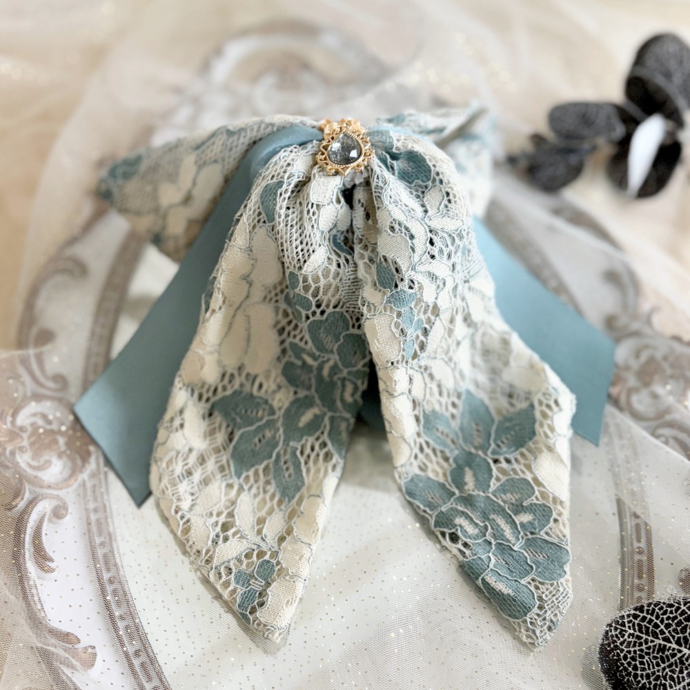 ＊哈娜髮飾＊法式絲巾式仙女夾/ 香蕉夾 大腸圈 髮圈 馬尾夾 髮夾 相交夾 三爪夾 包頭抓夾 鯊魚夾 髮叉 髮梳 邊夾-細節圖5