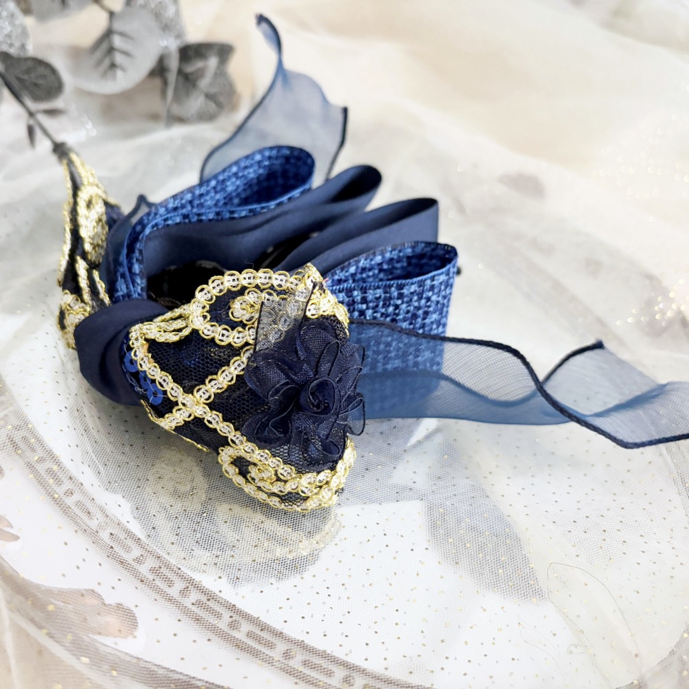 ＊哈娜髮飾＊獨家手工仙女夾/大蝴蝶結香蕉夾鯊魚夾 大腸圈髮圈 馬尾夾 髮夾 相交夾 三爪夾 包頭抓夾 髮叉 髮梳 邊夾-細節圖5