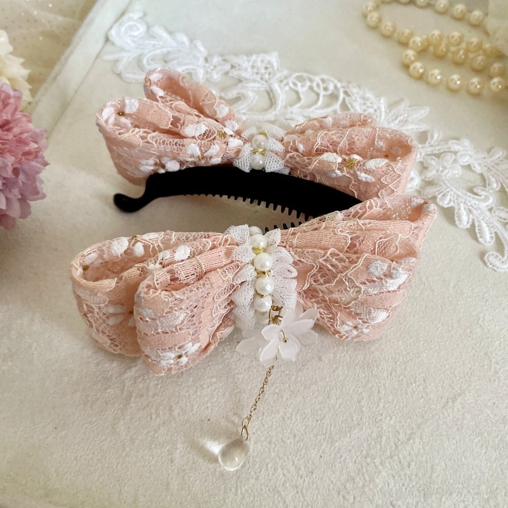 ＊哈娜髮飾＊手工雙層蝴蝶結/ 香蕉夾 相交夾 鯊魚夾 抓夾 邊夾 髮圈 大腸圈 髮梳 髮叉 髮夾馬尾夾 彈簧夾-細節圖2