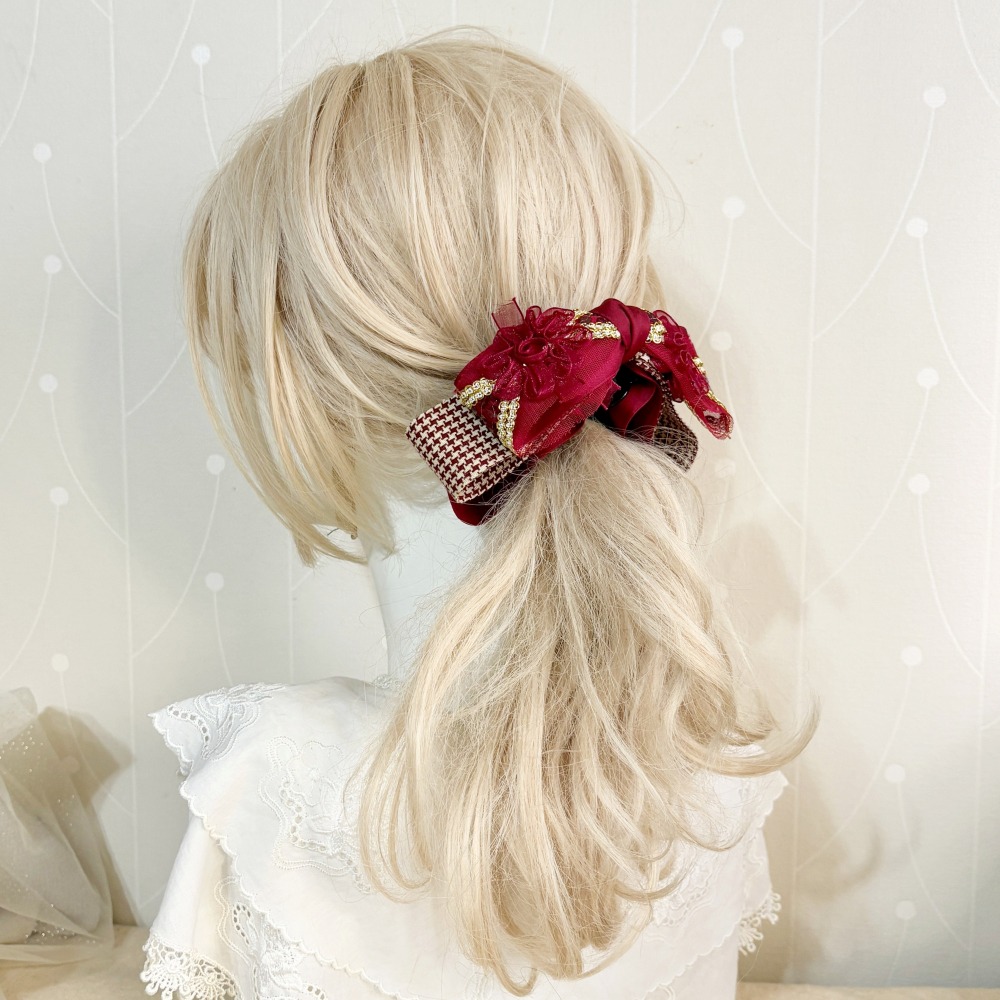 ＊哈娜髮飾＊獨家手工仙女夾/大蝴蝶結香蕉夾鯊魚夾 大腸圈髮圈 馬尾夾 髮夾 相交夾 三爪夾 包頭抓夾 髮叉 髮梳 邊夾-細節圖4