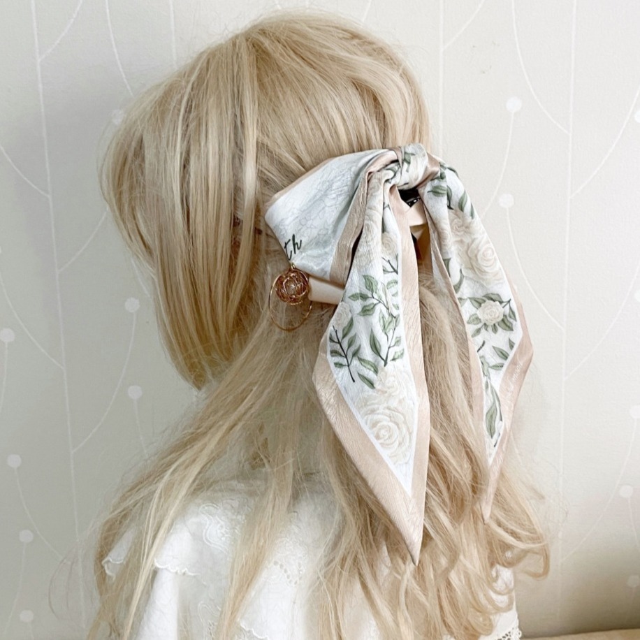 ＊哈娜髮飾＊法式絲巾式仙女夾/ 香蕉夾 大腸圈 髮圈 馬尾夾 髮夾 相交夾 三爪夾 包頭抓夾 鯊魚夾 髮叉 髮梳 邊夾-細節圖3