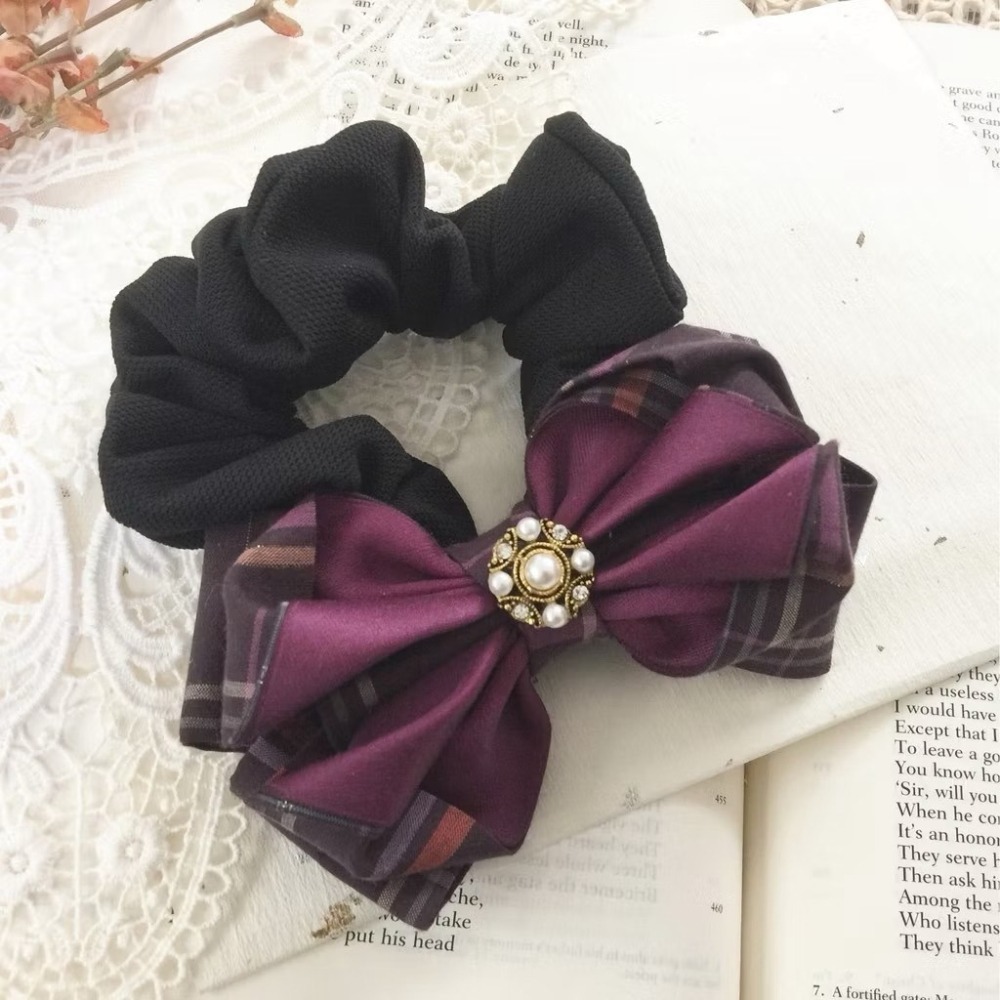 ＊哈娜髮飾＊手工立體蝴蝶結/紫格紋 香蕉夾 相交夾 鯊魚夾 邊夾 髮圈 大腸圈 髮梳 髮叉 髮夾 壓夾 馬尾夾 彈簧夾-細節圖2