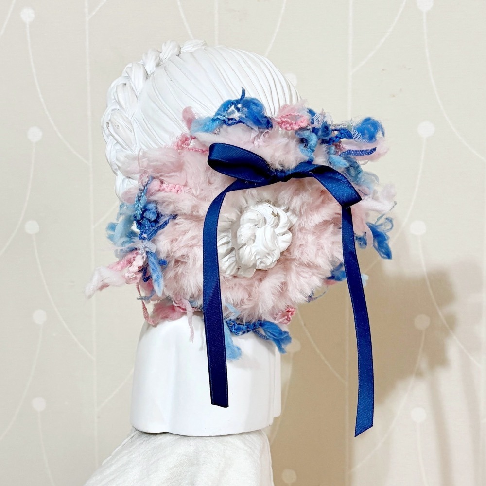 ＊哈娜髮飾＊手工編織大腸圈~滾邊蝴蝶結毛線髮圈 甜甜圈髮束 髮繩 髮飾 頭飾 禮物 生日大腸髮圈 客製 訂製-細節圖3