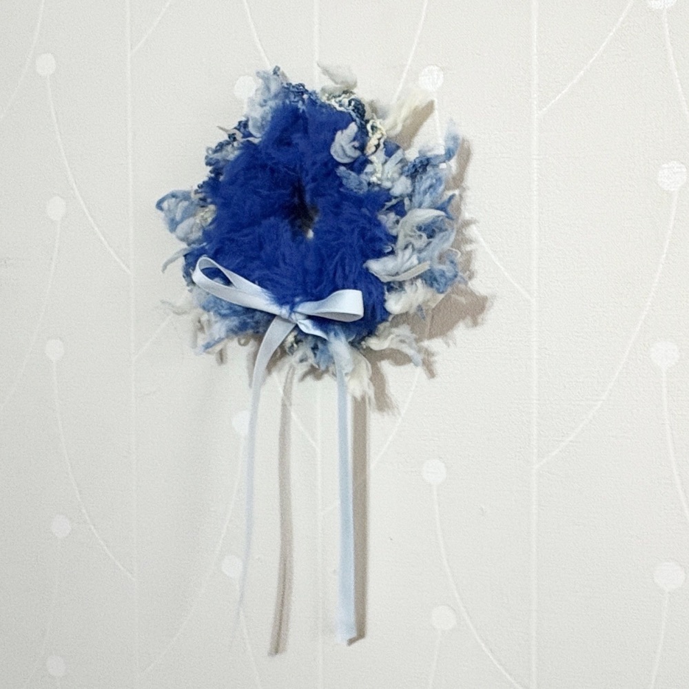 ＊哈娜髮飾＊手工編織大腸圈~滾邊蝴蝶結毛線髮圈 甜甜圈髮束 髮繩 髮飾 頭飾 禮物 生日大腸髮圈 客製 訂製-細節圖4