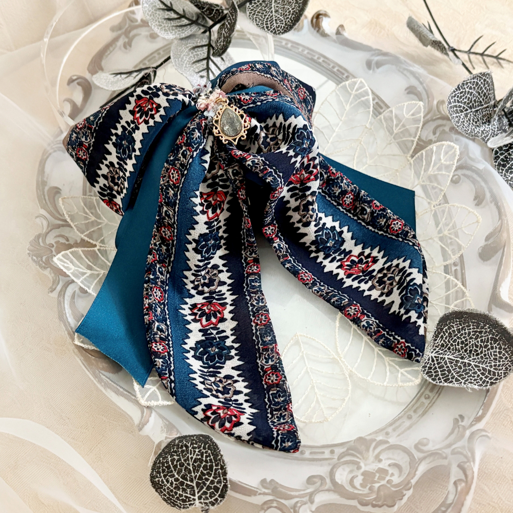 ＊哈娜髮飾＊法式絲巾式仙女夾/ 香蕉夾 大腸圈 髮圈 馬尾夾 髮夾 相交夾 三爪夾 包頭抓夾 鯊魚夾 髮叉 髮梳 邊夾-細節圖2