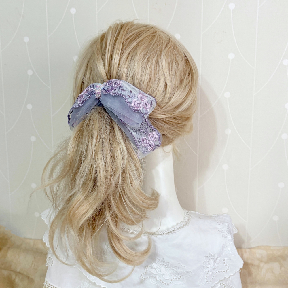 ＊哈娜髮飾＊法式布藝仙女夾/ 香蕉夾 大腸圈 髮圈 馬尾夾 髮夾 相交夾 三爪夾 包頭抓夾 鯊魚夾 髮叉 髮梳 邊夾-細節圖5