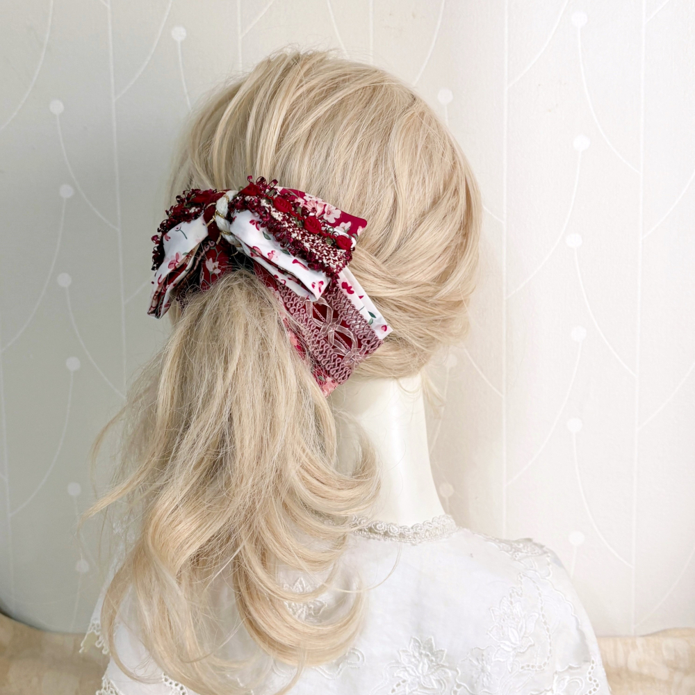 ＊哈娜髮飾＊法式布藝仙女夾/ 香蕉夾 大腸圈 髮圈 馬尾夾 髮夾 相交夾 三爪夾 包頭抓夾 鯊魚夾 髮叉 髮梳 邊夾-細節圖4