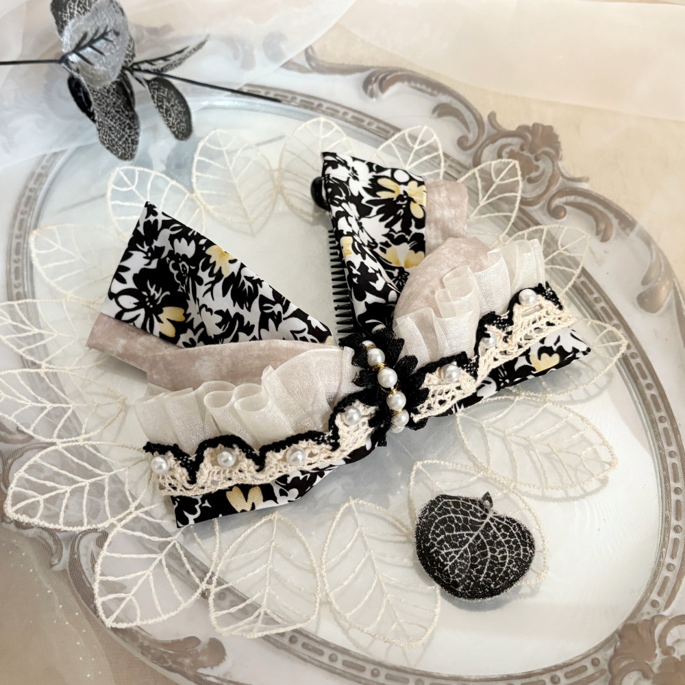 ＊哈娜髮飾＊法式布藝仙女夾/ 香蕉夾 大腸圈 髮圈 馬尾夾 髮夾 相交夾 三爪夾 包頭抓夾 鯊魚夾 髮叉 髮梳 邊夾-細節圖2