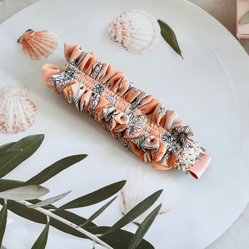 手機掛繩/ 雪紡荷葉皺褶手機手腕帶 掛繩 手機背帶 手腕繩 手機繩 背繩 吊飾 票卡吊帶 掛繩-細節圖2