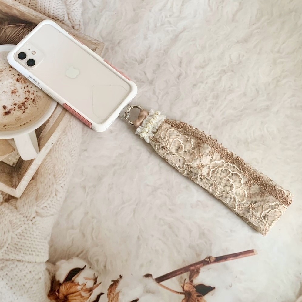 手機掛繩/ 復古蕾絲手機手腕帶 刺繡掛繩 手機背帶 手腕繩 手機繩 背繩 吊飾 票卡吊帶 掛繩-細節圖7