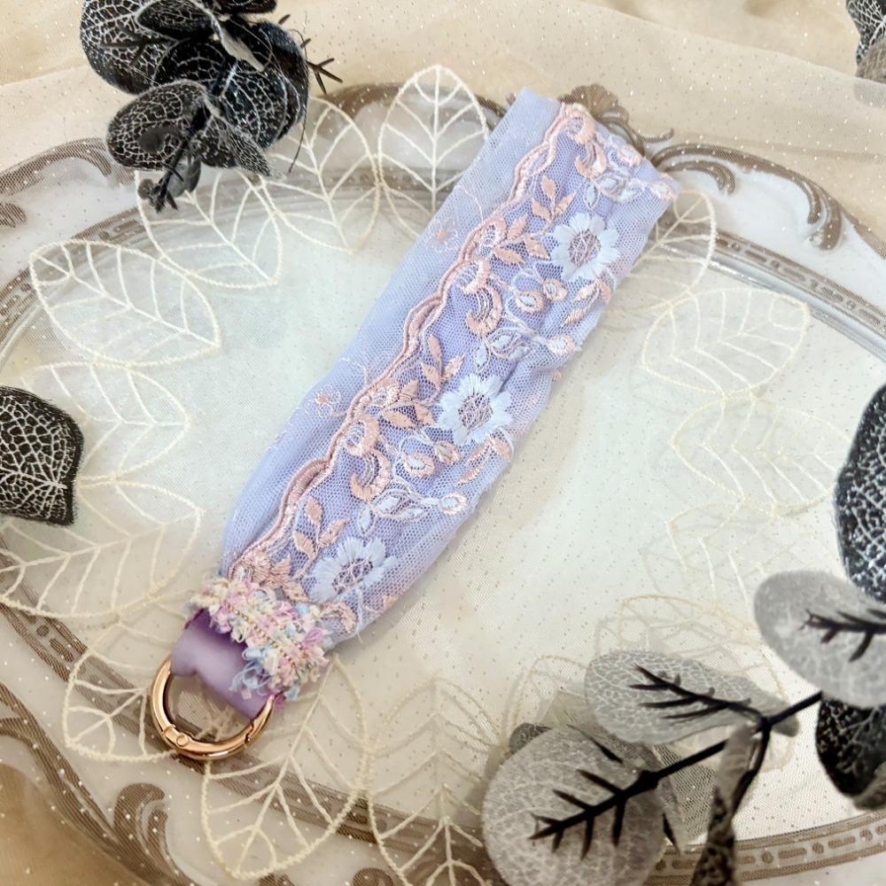 手機掛繩/ 復古蕾絲手機手腕帶 刺繡掛繩 手機背帶 手腕繩 手機繩 背繩 吊飾 票卡吊帶 掛繩-規格圖4