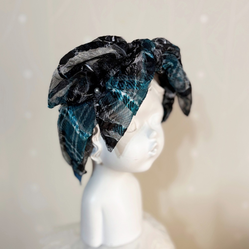 ＊哈娜髮飾＊大蝴蝶結髮箍/ 寬版 寬邊 髮帶式櫻桃刺繡蕾絲頭箍 髮窟 頭帶 頭飾 法枯 髮估-細節圖3