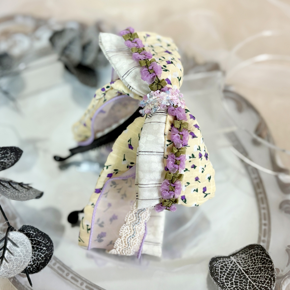 ＊哈娜髮飾＊法式布藝仙女夾/ 香蕉夾 大腸圈 髮圈 馬尾夾 髮夾 相交夾 三爪夾 包頭抓夾 鯊魚夾 髮叉 髮梳 邊夾-細節圖2