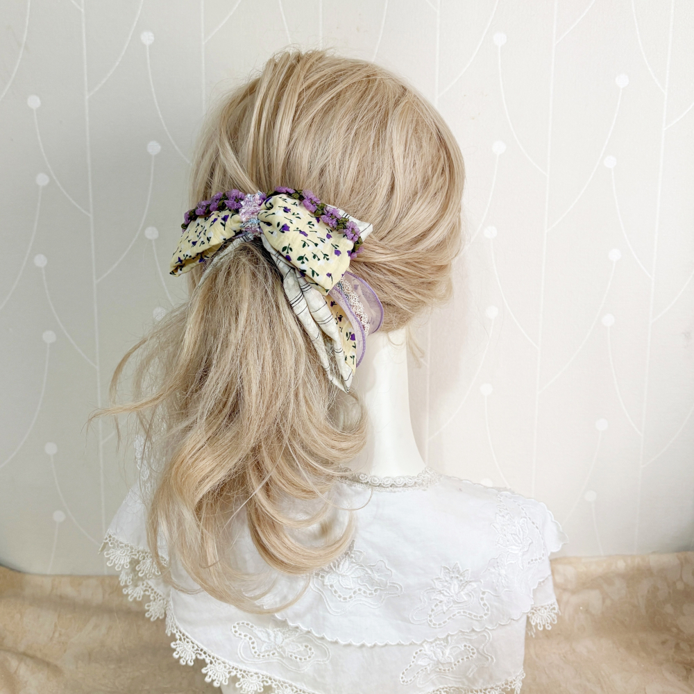 ＊哈娜髮飾＊法式布藝仙女夾/ 香蕉夾 大腸圈 髮圈 馬尾夾 髮夾 相交夾 三爪夾 包頭抓夾 鯊魚夾 髮叉 髮梳 邊夾-細節圖5