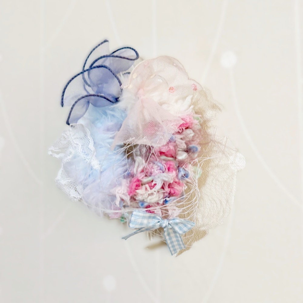 ＊哈娜髮飾＊手工編織大腸圈 ~ 拼接 毛線髮圈 甜甜圈髮束 髮繩 髮飾 頭飾 大腸髮圈 客製 訂製-規格圖4