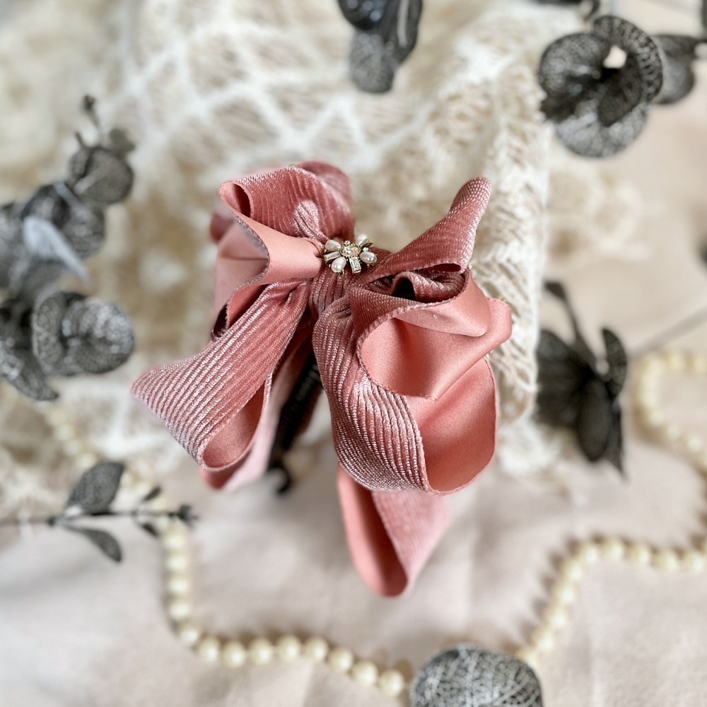 ＊哈娜髮飾＊絨質手工仙女夾/橘色大蝴蝶結香蕉夾 鯊魚夾 髮圈 馬尾夾 髮夾 相交夾 三抓夾 包頭抓夾 髮叉 髮梳 邊夾-細節圖2