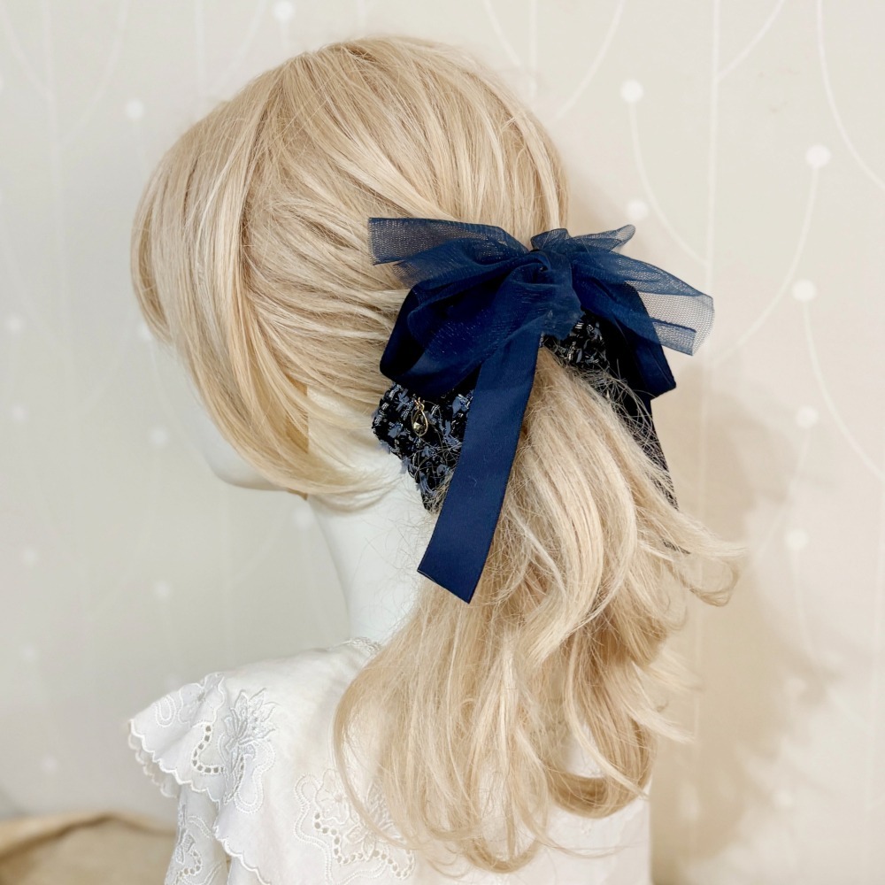 ＊哈娜髮飾＊法式蕾絲香蕉夾 鯊魚夾 仙女夾 髮圈 馬尾夾 蝴蝶結髮夾 相交夾 壓夾 三爪夾 包頭抓夾 髮叉 髮梳 邊夾-細節圖2