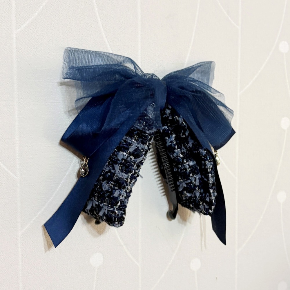 ＊哈娜髮飾＊法式蕾絲香蕉夾 鯊魚夾 仙女夾 髮圈 馬尾夾 蝴蝶結髮夾 相交夾 壓夾 三爪夾 包頭抓夾 髮叉 髮梳 邊夾-細節圖3